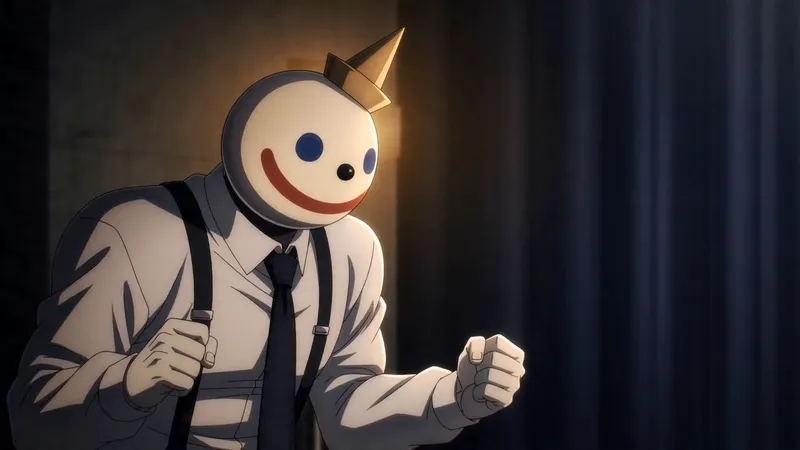Jack in the Box's round-headed mascot as a grinning anime brawler